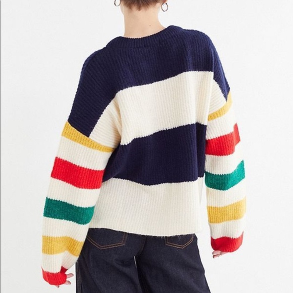 Urban Outfitters Truly Madly Deeply Striped Oversized Sweater w/ rainbow sleeves